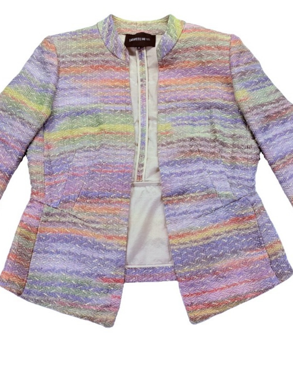Lafayette 148 Pastel Multi-Color Knit Jacket Blazer Women's sz S